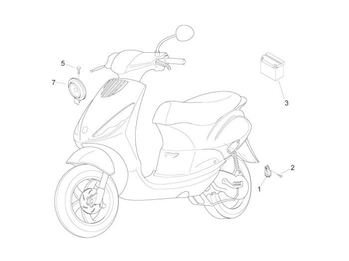 Batterie Piaggio Zip 2000 2 temps AC