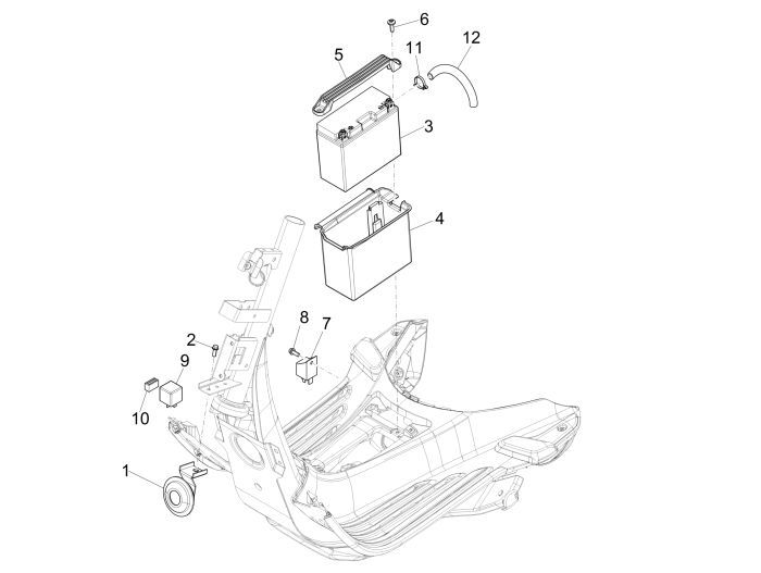 Avertisseur de batterie Vespa Primavera 2 temps