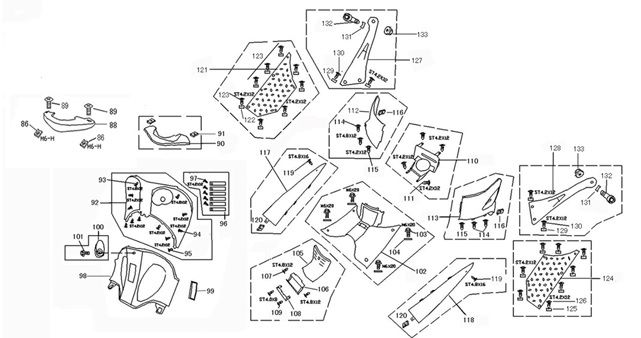 Pièces avant/capuchon avant Chine Grande Retro GT2 bleu
