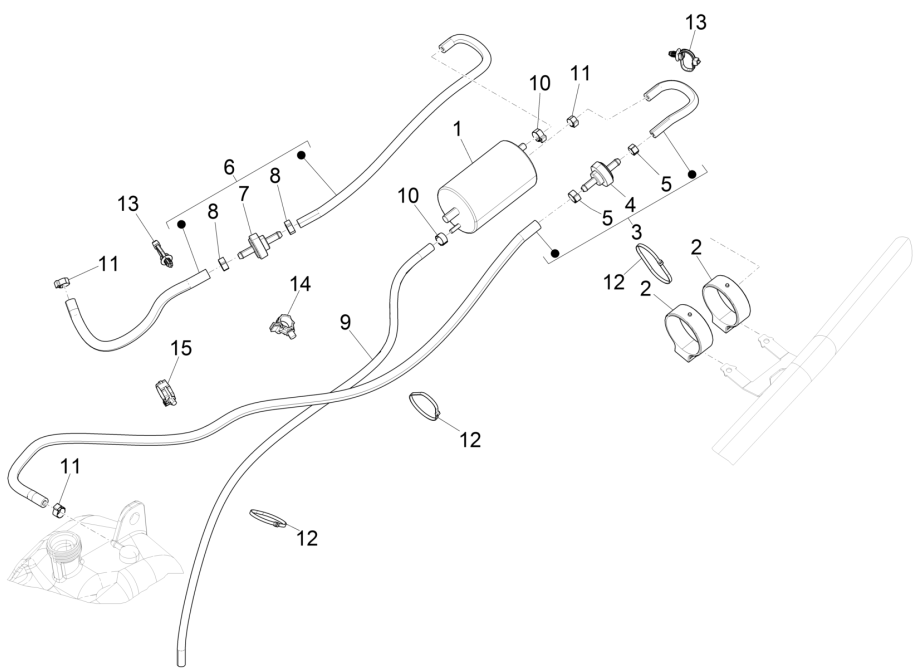 Système anti-percolation Piaggio MP3 350 Maxi Sport ABS Euro 4 2018-2020