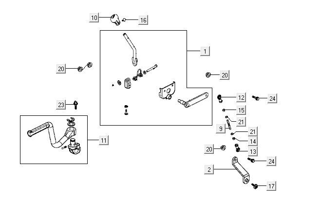 Bras de pied Kymco MXU 50