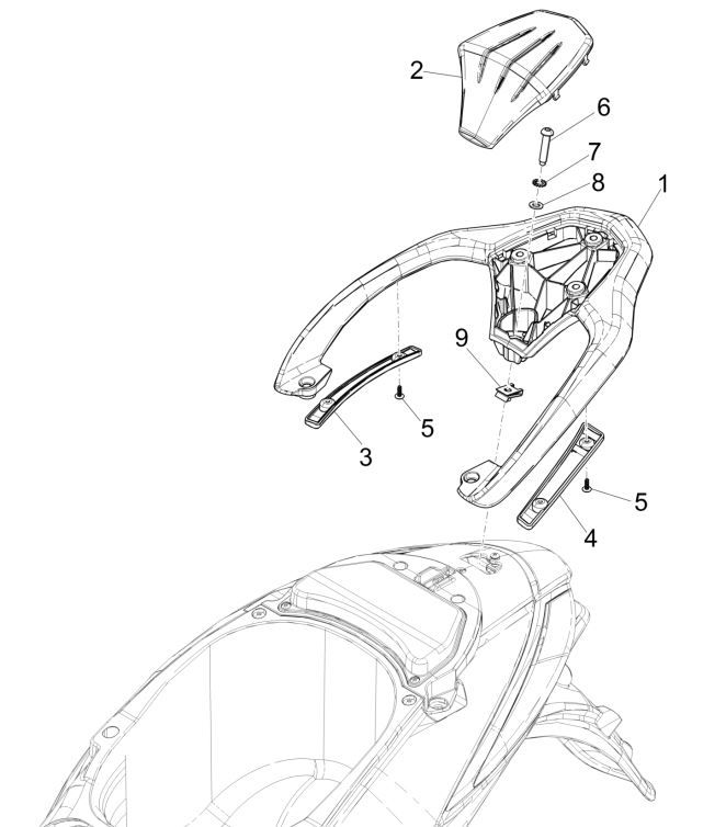 Porte-bagages arrière Piaggio Liberty 125 4 temps 3V IE ABS (IGET Euro 5)