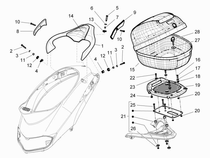 Porte-bagages Piaggio Liberty 4 temps