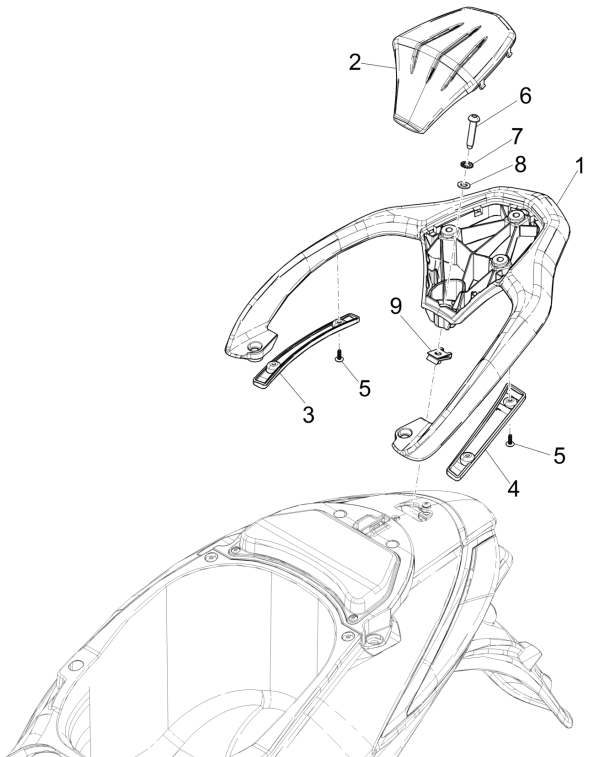 Porte-bagages arrière Piaggio Liberty 50 4 temps (IGET Euro 5)