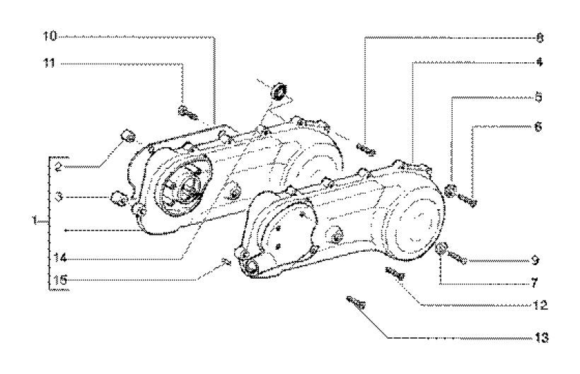 Couvercle de transmission 2 temps Gilera Runner 180cc FXR