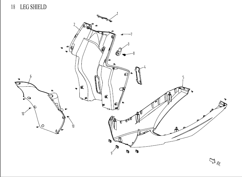 Protège-jambes - Carénage inférieur China Venom blanc