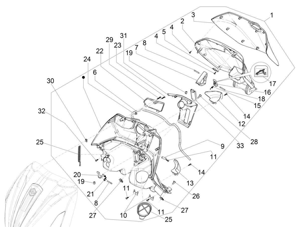 Piaggio Beverly 300 IE ABS E4 2016 - 2020 protection jambes (EMEA)