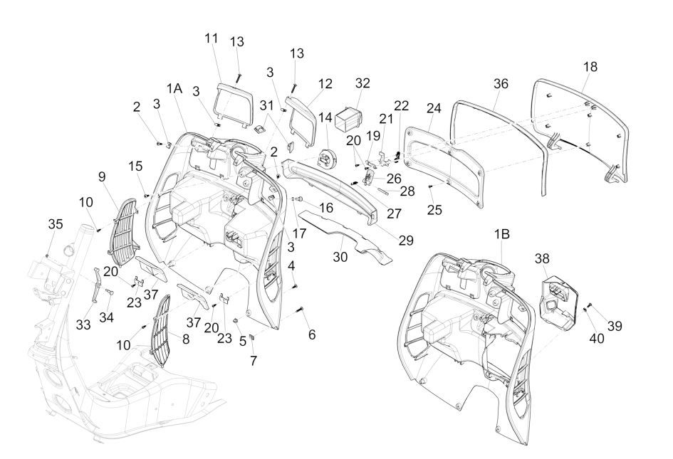Tablier GTS 125 UI noir 85/B