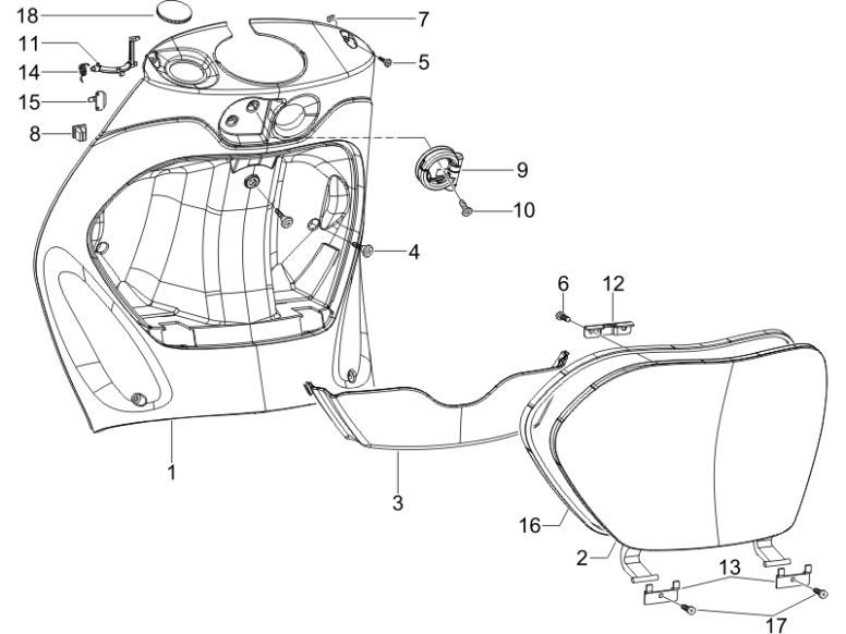 Protège-jambes Piaggio Zip 2000 4 temps AC