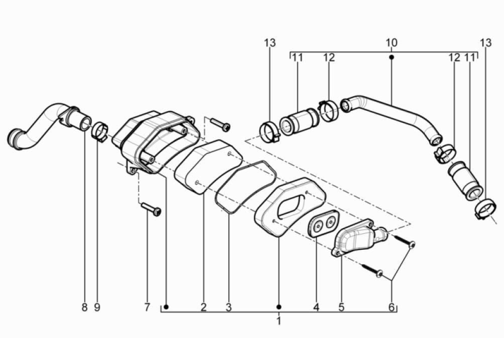 Alimentation en air secondaire Piaggio Typhoon 50 2 temps Euro 3 2011