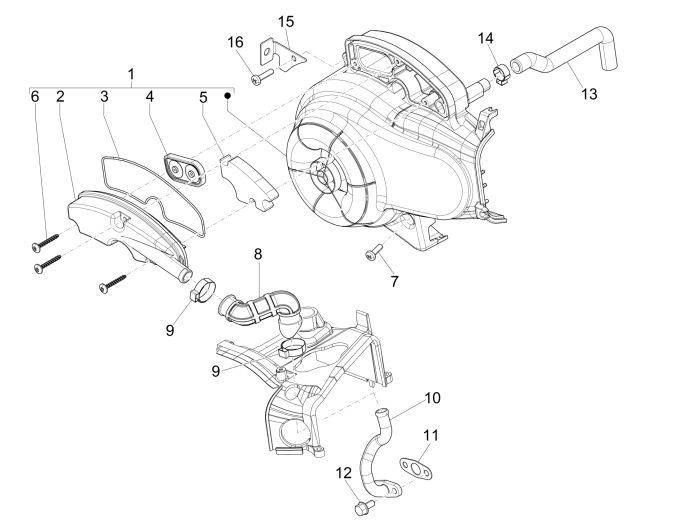 Boîte à air  Vespa Primavera 4 temps 3 soupapes (injection euro4 iget)