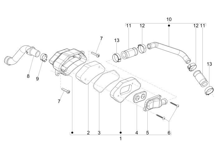 Boîte à air  Vespa LXV 2 temps