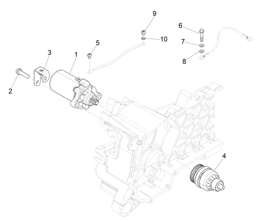 Bendix - Démarreur Piaggio Zip 4 temps (injection Euro 4 IGET)