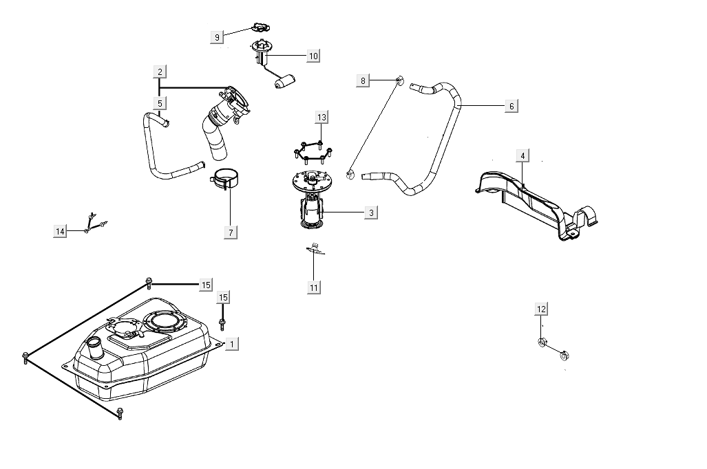 Réservoir de carburant Kymco People S 50i E4 Matt Brown