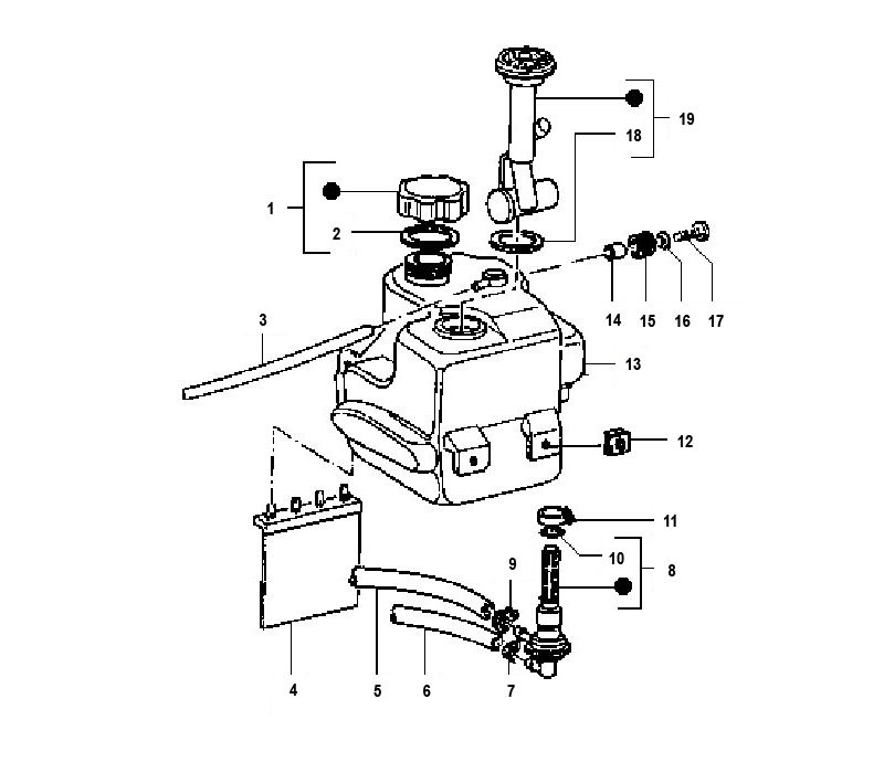 Réservoir de carburant - Robinet d'essence Piaggio Typhoon 98-2005 2 temps