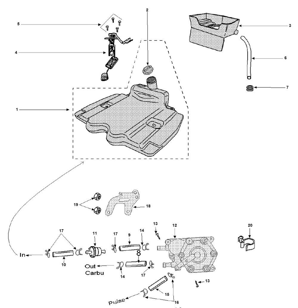 Réservoir de carburant - Réservoir d'huile 2 Peugeot Vivacity 3 2 temps