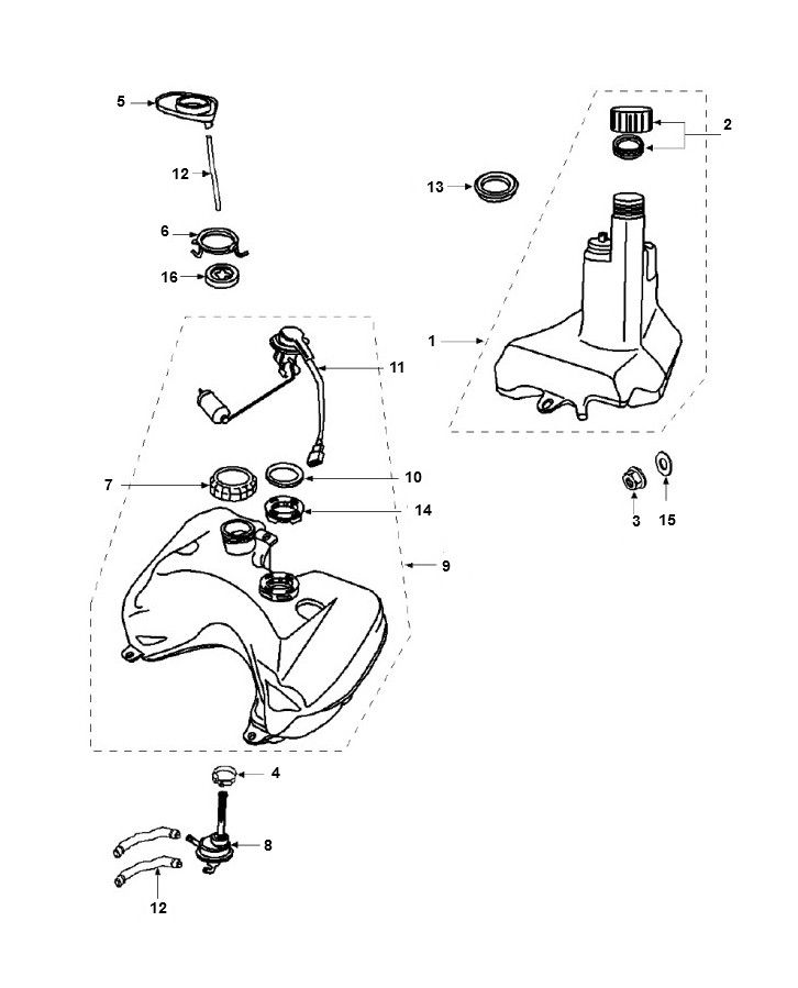 Réservoir de carburant - Réservoir d'huile Peugeot Speedfight 2 LC E2 2 temps