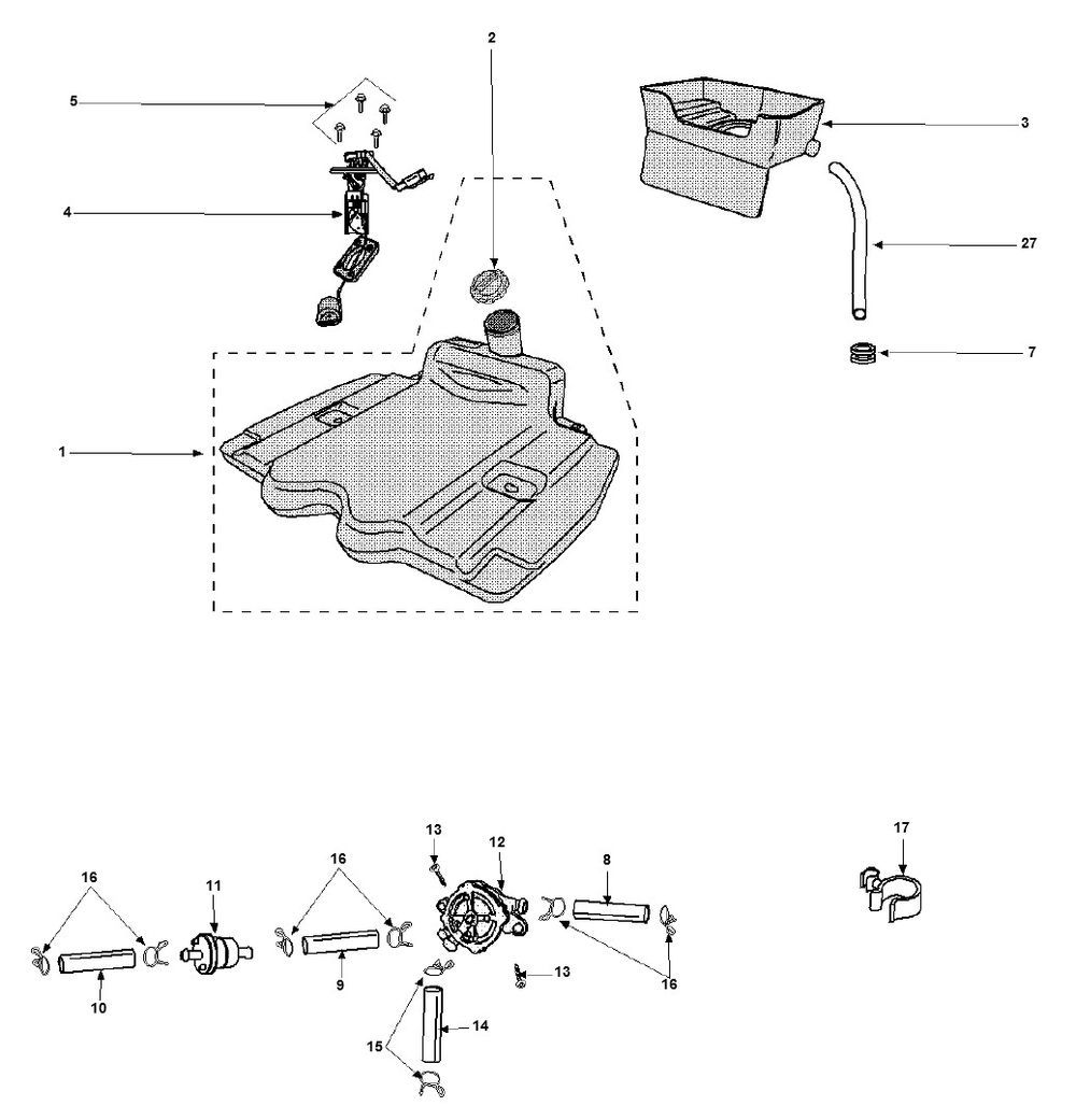 Réservoir d'essence - Réservoir d'huile Peugeot Vivacity 3 2 temps