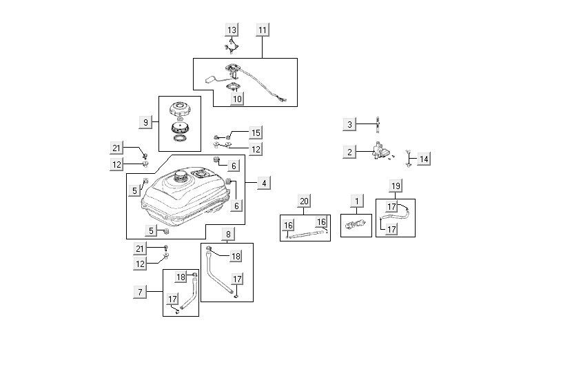 Réservoir de carburant Kymco MXU 150