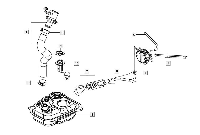 réservoir d'essence AGILITY 16+ 4T 125 Matt Metallic Light Blue