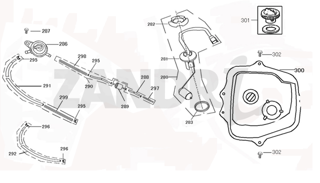 Réservoir d'essence Santini Capri blanc