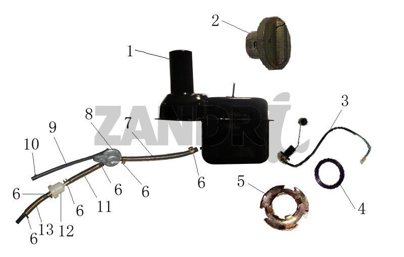 Réservoir d'essence BTC Grande Retro GT1 bleu crème métallisé