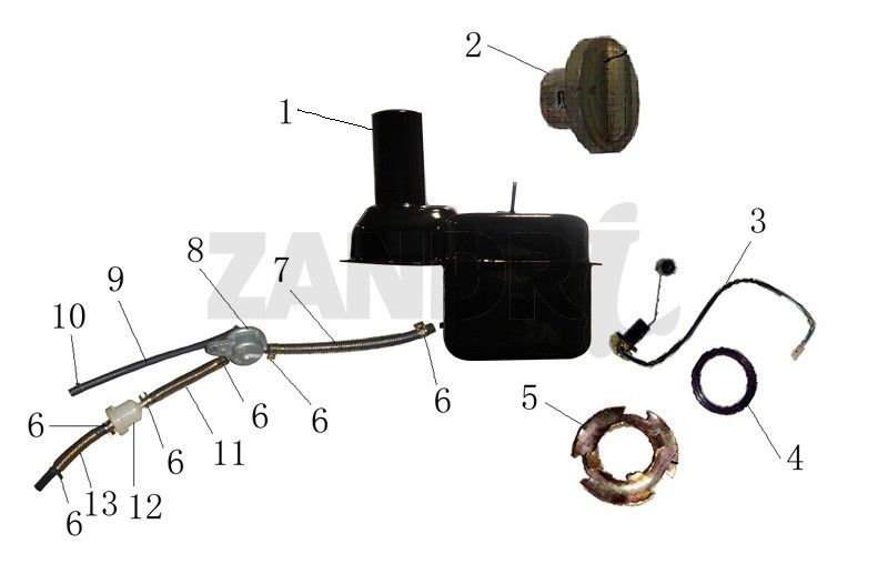 Réservoir d'essence BTC Grande Retro GT1 crème à café