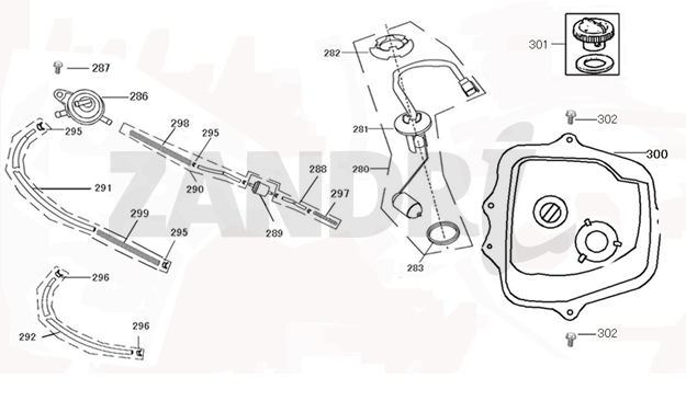 Réservoir d'essence BTC Riva Sport pantone bleu