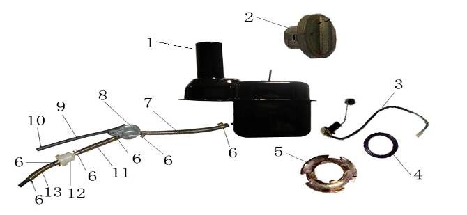 Réservoir d'essence China GT blanc