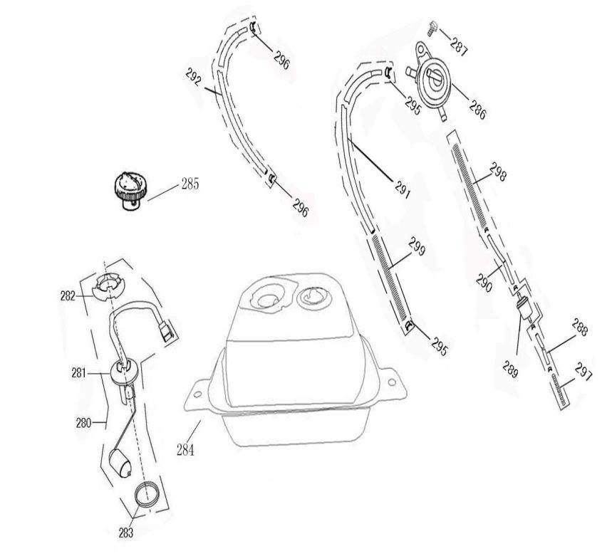 Réservoir d'essence China R8 bleu foncé
