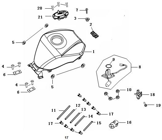 Réservoir d'essence China Strada