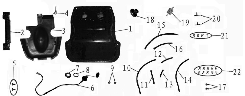 Réservoir d'essence China Touring noir