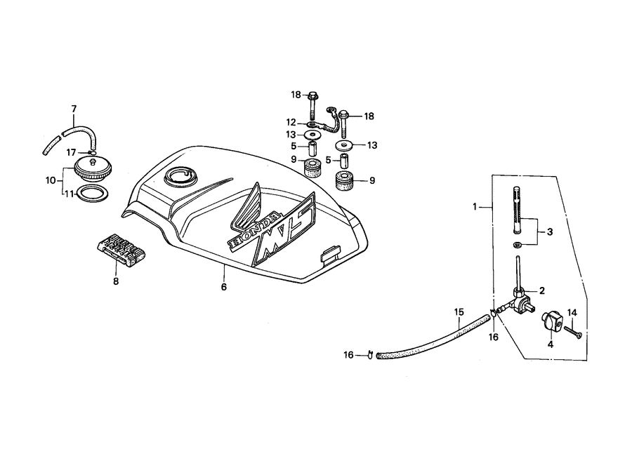 Réservoir de carburant - Robinet d’essence Honda MT