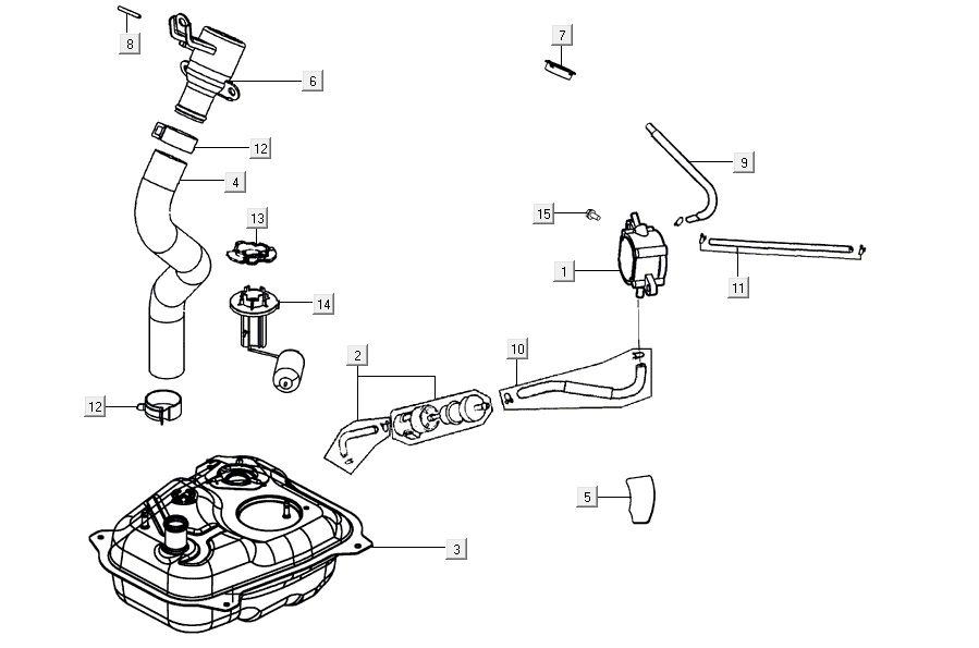 Réservoir de carburant Kymco Agility 16'+ 4t argent métalique mat