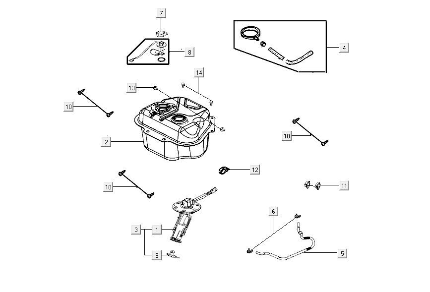Réservoir de carburant Kymco Carry injection 4 temps euro4 noir brillant