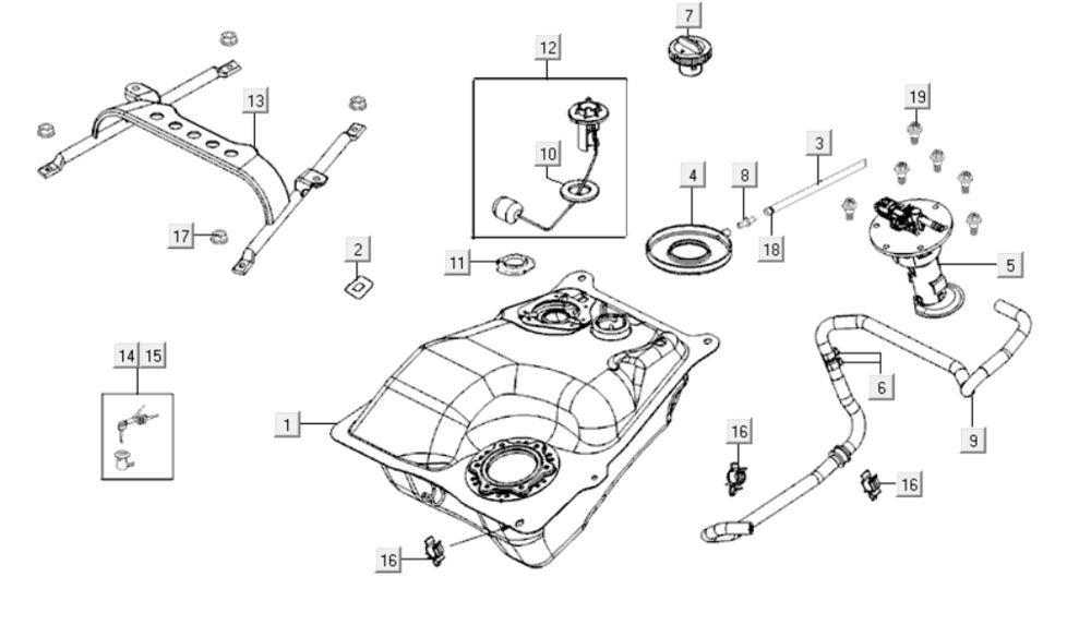 Réservoir de carburant Kymco Gti 300i
