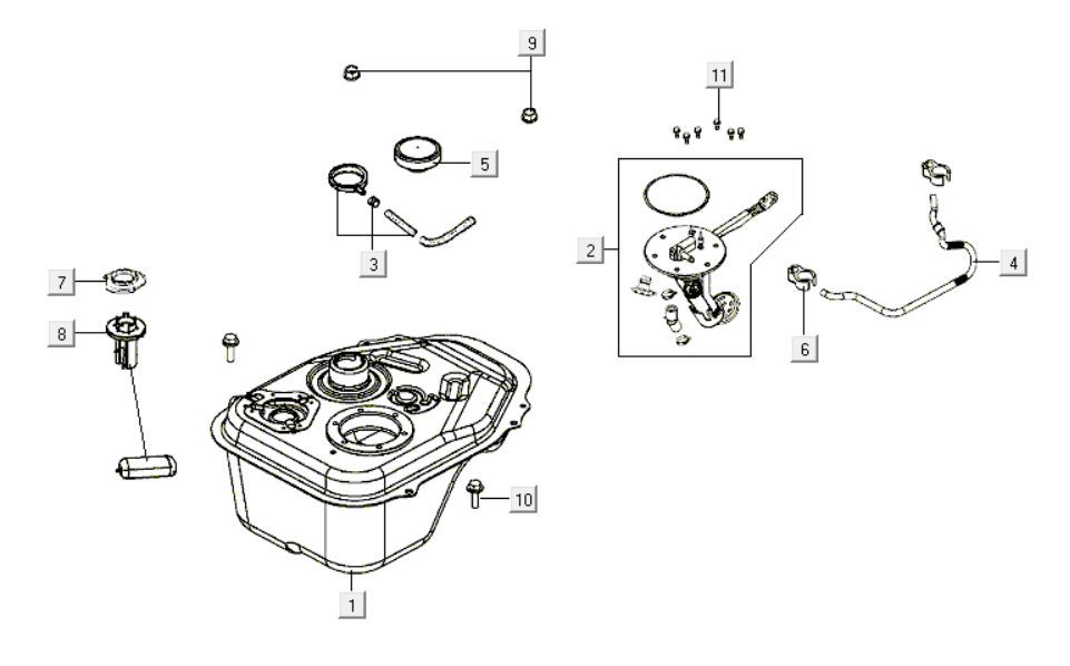 Réservoir de carburant Kymco Like 200i Noir