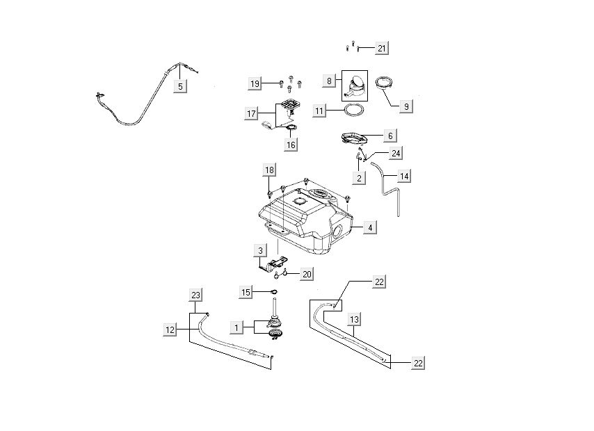 Réservoir de carburant - Tankvlotter - Robinet d’essence Kymco Sento 50 4T AC noir