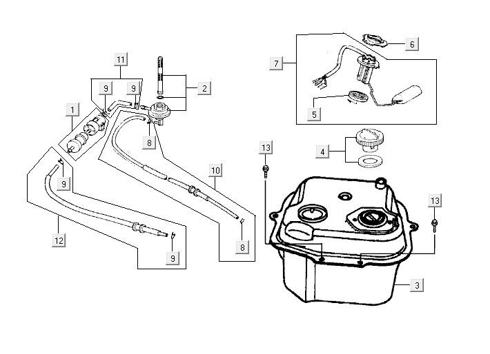 Réservoir de carburant Kymco Vitality 2t ac sport stream