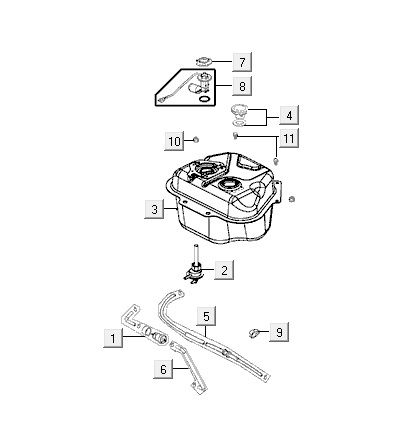 Réservoir de carburant Kymco VP50 4t ac noir