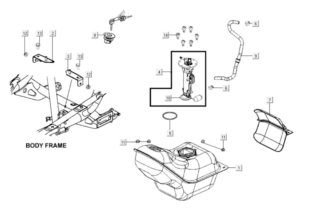 Réservoir de carburant Kymco Xciting 400i noir nacré