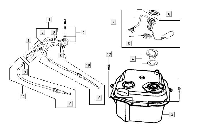Réservoir de carburant Kymco Yup 2t ac rouge
