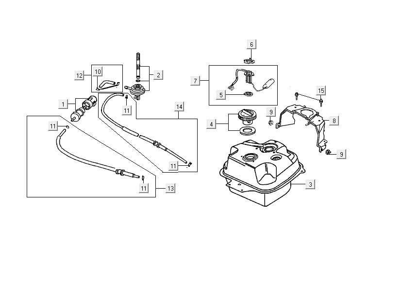 Réservoir de carburant Kymco ZX 2t ac argent-orange