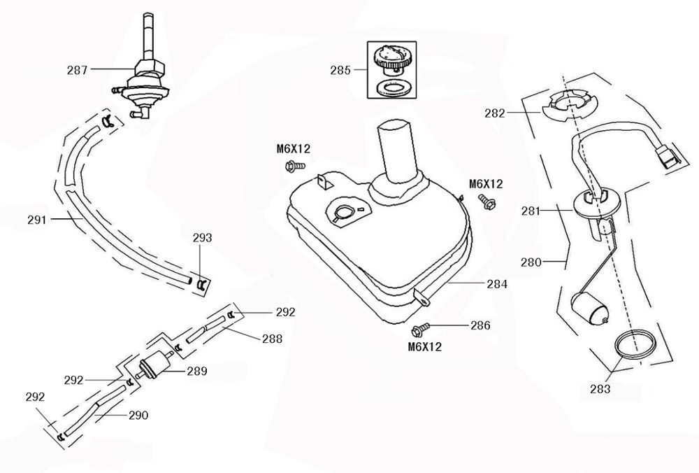 Réservoir d'essence Neco Borsalino Oro noir mat