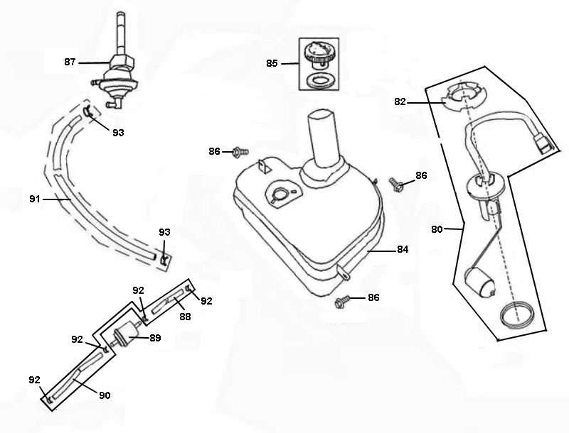 Réservoir d'essence Neco Borsalino Uno 4 temps