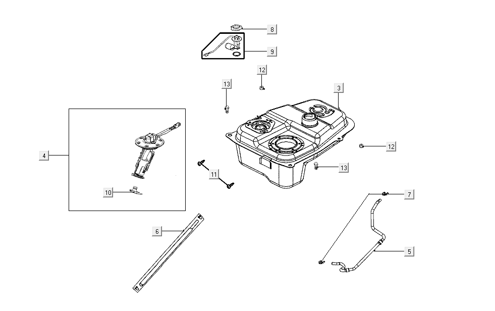 Réservoir de carburant Kymco Super8 Street 50i E4 Matt Grey