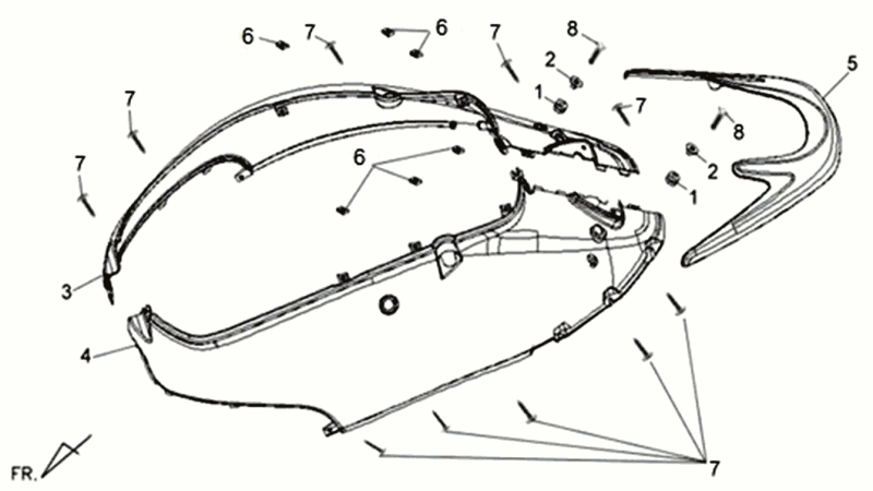 Placage Sym Allo GT (BK007U S882U) noir argent