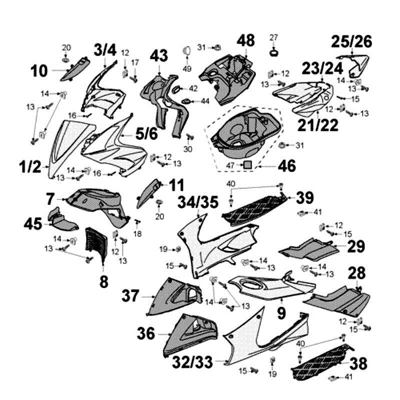 Placage Peugeot Jet Force LC Bleu Injection