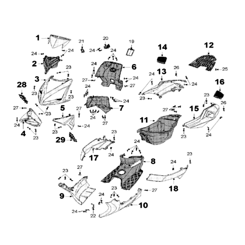 Placage Peugeot Speedfight 3 AC rouge