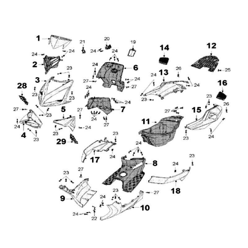 Placage Peugeot Speedfight 3 LC gris